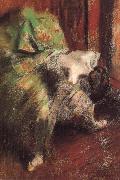 Edgar Degas, woman witb a gren iutu
